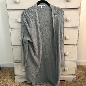 Gray knit cardigan sweater